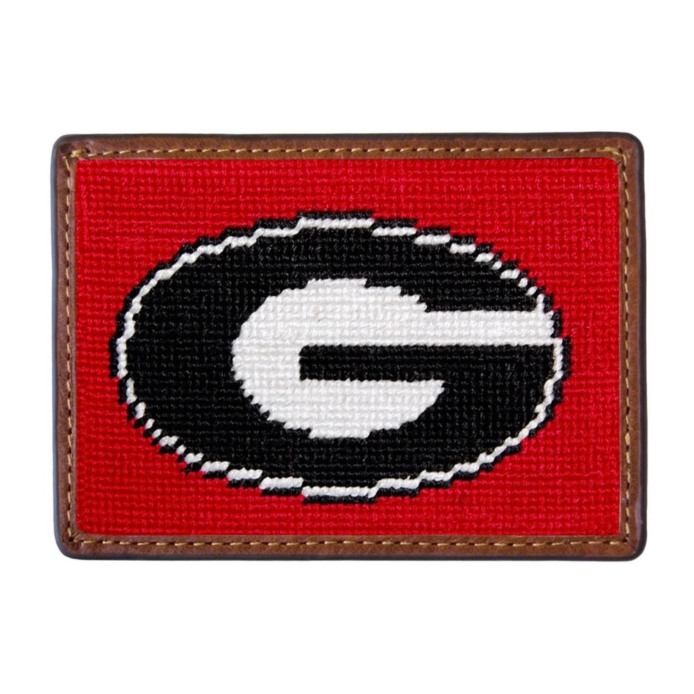 Smathers & Branson Georgia Red Needlepoint Card Holder Georgia Bulldogs